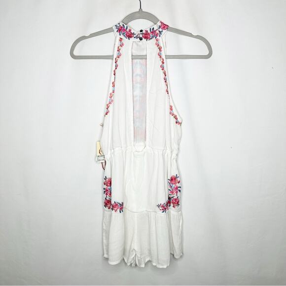 ANTHROPOLOGIE Raga Mariah Embroidered Halter Neck Romper NWT in Small - Picture 9 of 10
